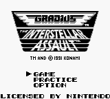 Gradius Interstellar Assault screenshot 2 for GameBoy